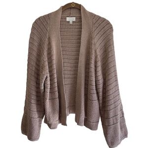Lucky Brand Open Knit Eide sleeve buttonless cardigan size Large